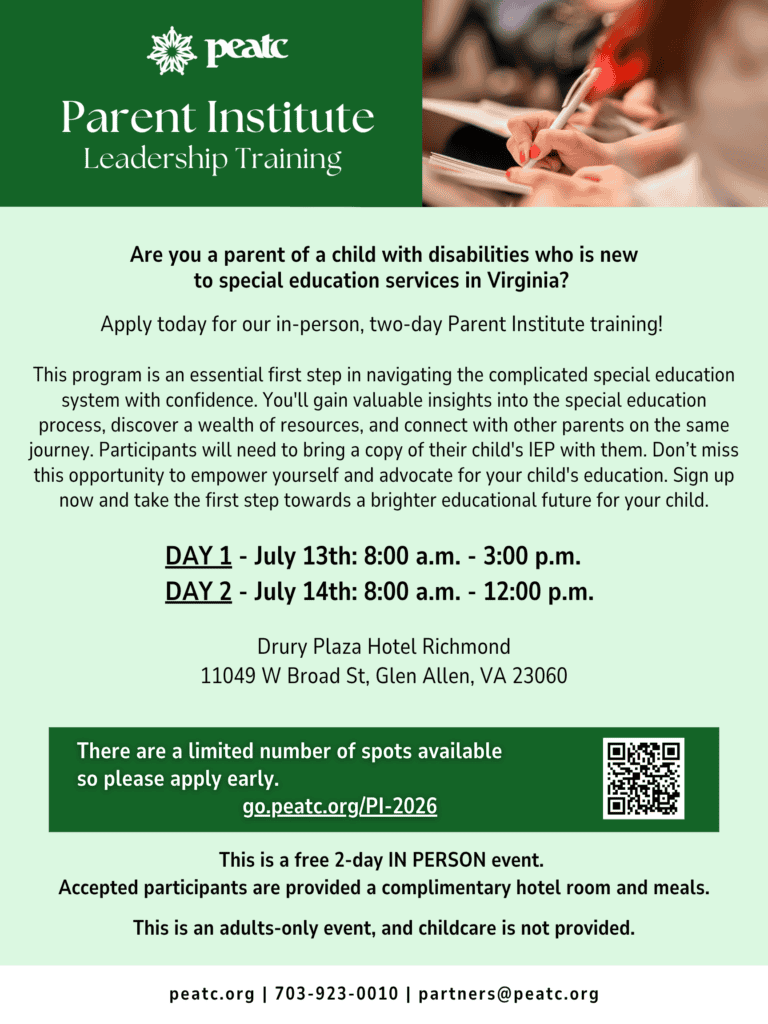 A flyer showing the name of the event, the event days/times, a description of the event and the event registration.